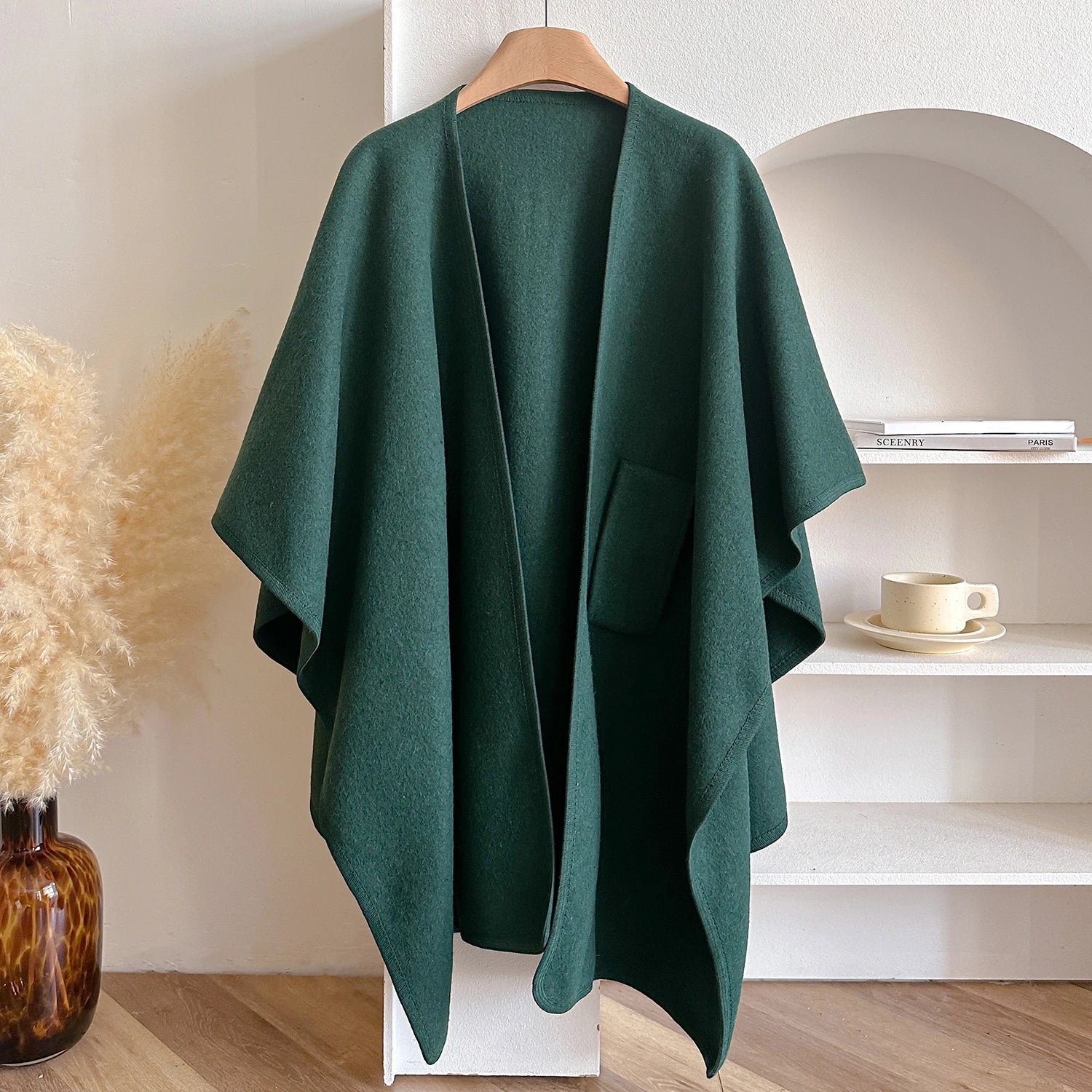 Warm Womens Poncho - Draped Cape Knot, Cashmere Pashmina - Image 10
