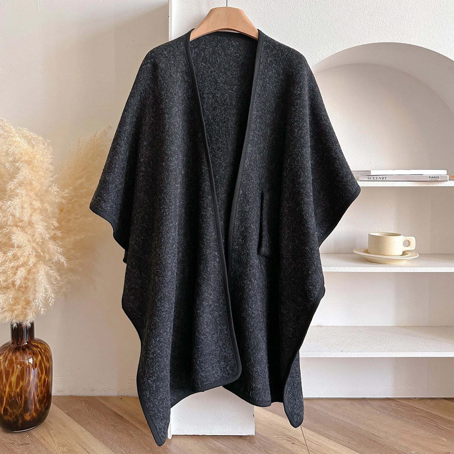 Warm Womens Poncho - Draped Cape Knot, Cashmere Pashmina - Image 26