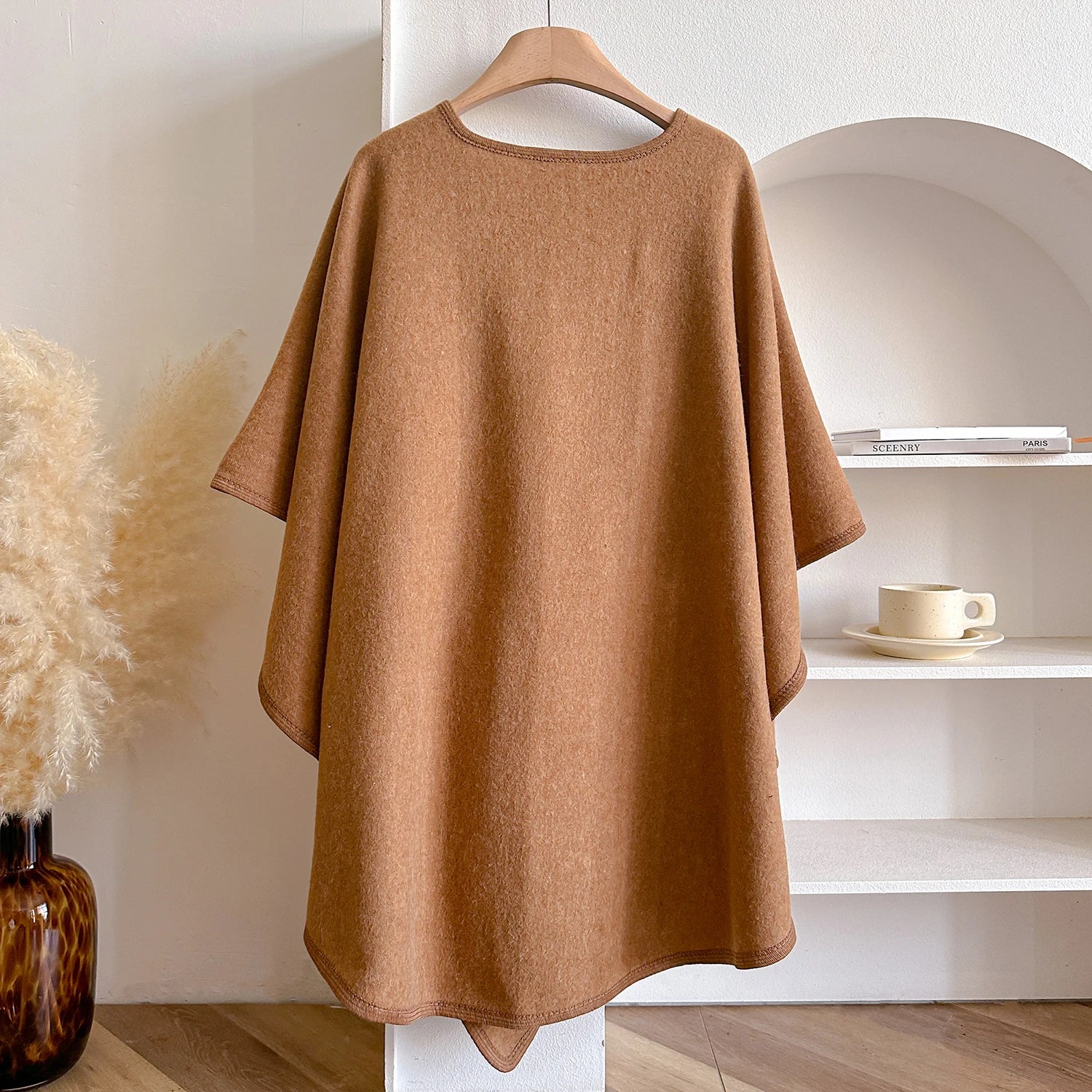 Warm Womens Poncho - Draped Cape Knot, Cashmere Pashmina - Image 7