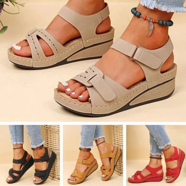 Orthopedic Sandals for Pain-Free Walking – Women’s Gel Sole, Lightweight Design – Black, EU 44