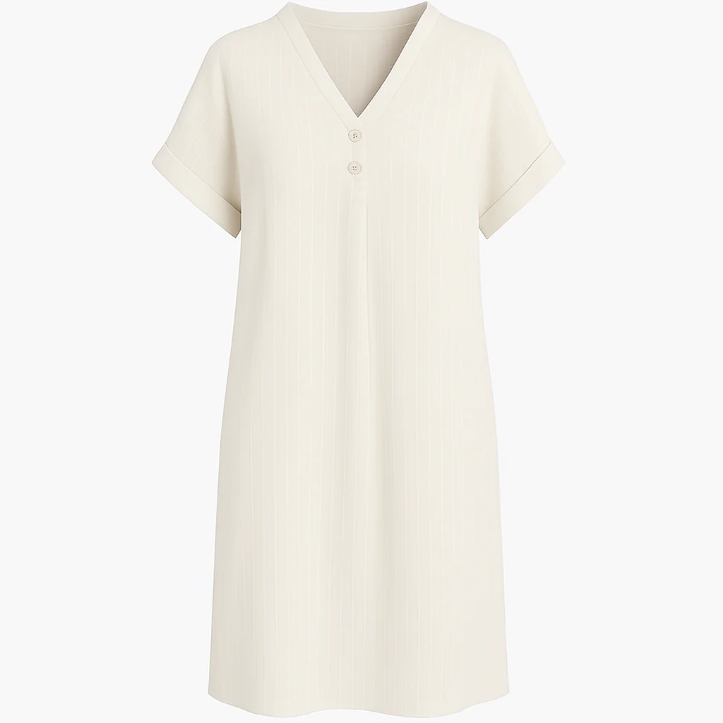 Women's Loose V Neck T-Shirt Dress Plus Size Beach Sundress - Image 5