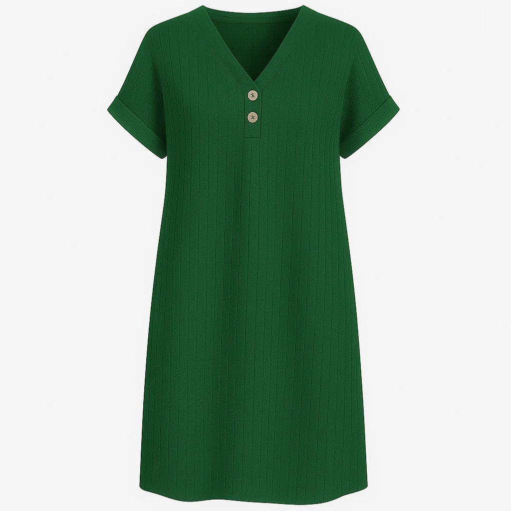Women's Loose V Neck T-Shirt Dress Plus Size Beach Sundress - Image 6
