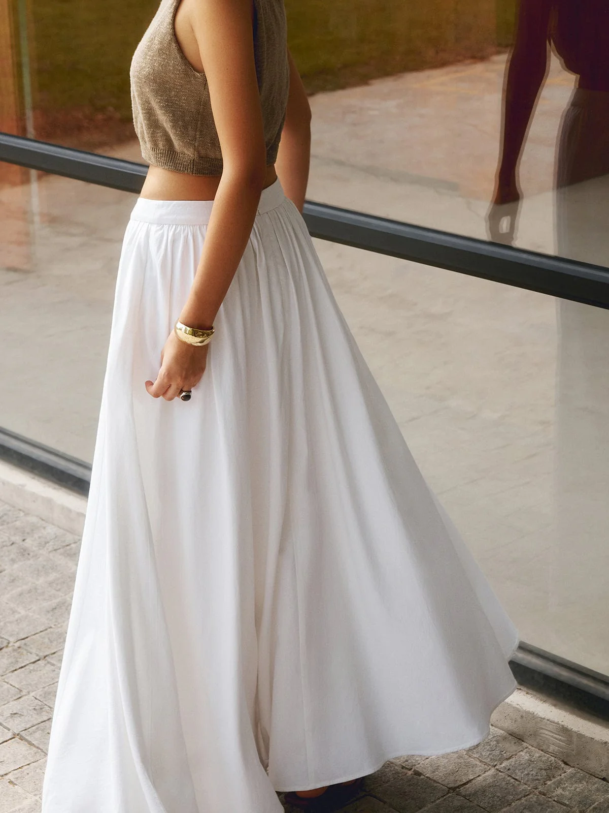 Women's Maxi Skirt, Elegant Long Full Skirt with Flowing Design, Comfortable Fit for Casual and Work Wear - Image 5