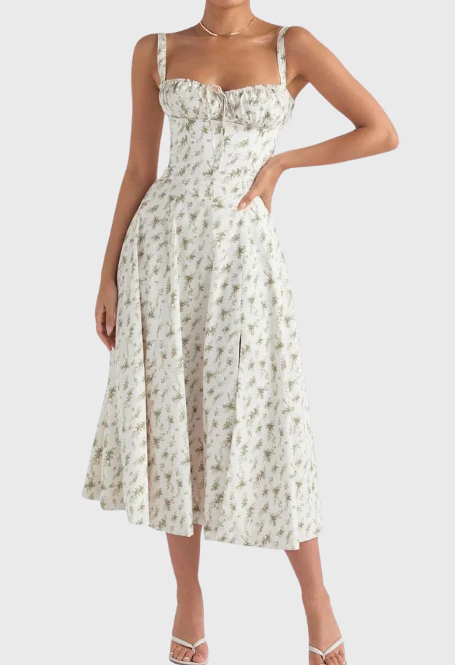 Women's Midi Bustier Corset Dress - Elegant Summer Cocktail Dress in Lightweight Fabric - Image 10