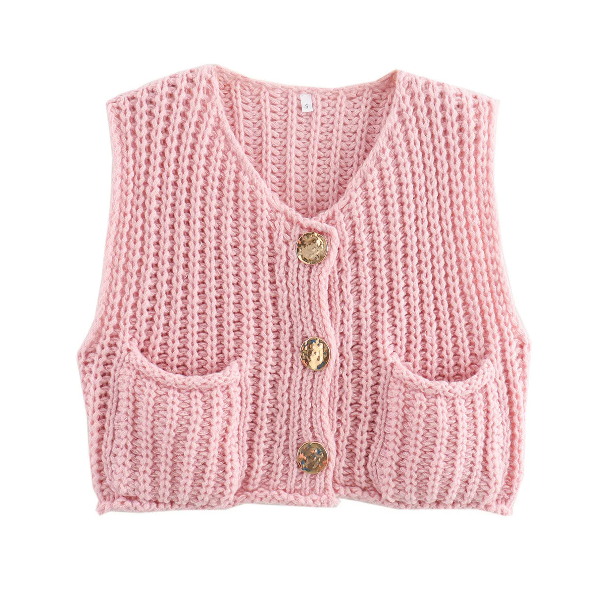 Women's Sleeveless Knitted Vest with Pockets, Comfortable Fit Sweater Vest for Casual and Formal Wear - Image 13