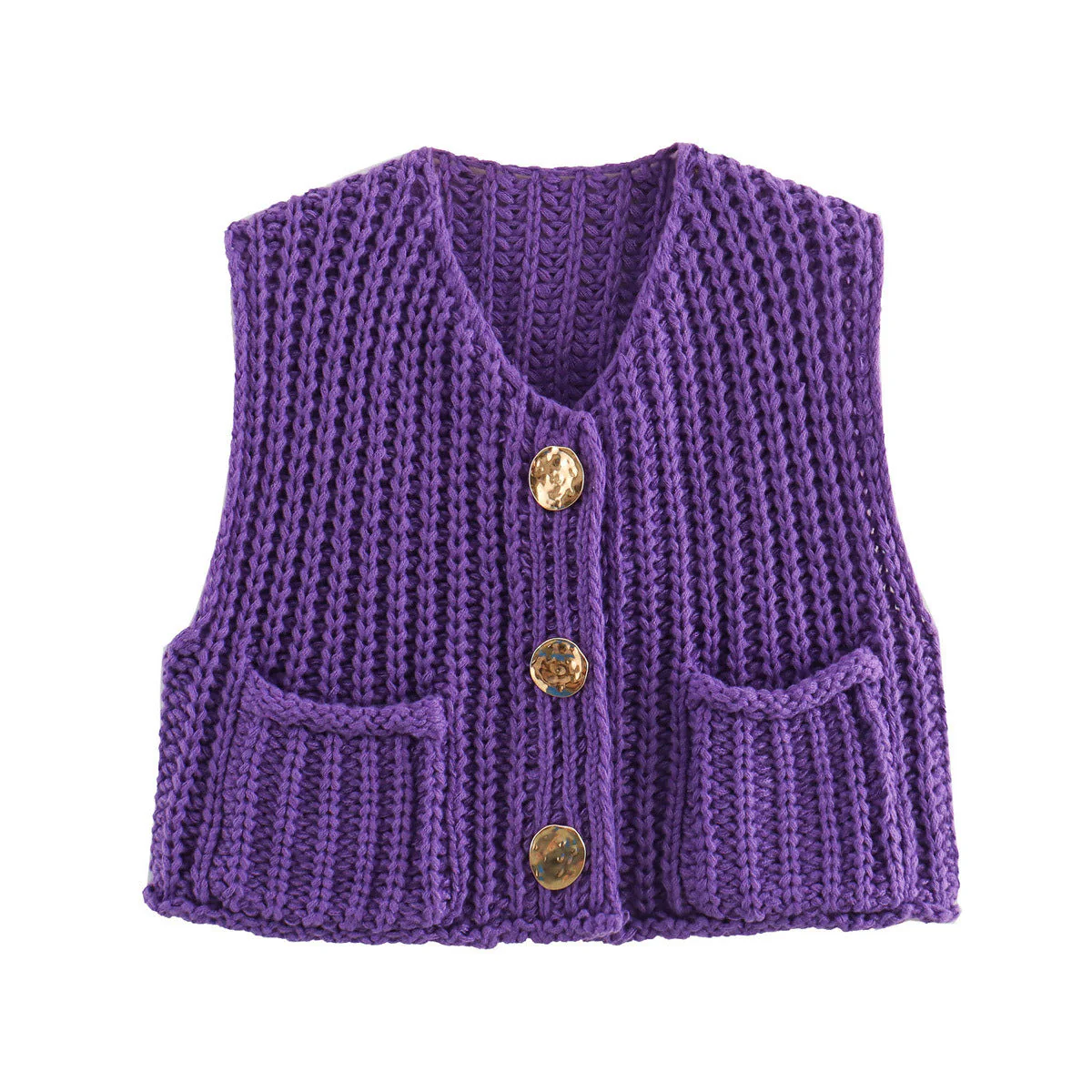 Women's Sleeveless Knitted Vest with Pockets, Comfortable Fit Sweater Vest for Casual and Formal Wear - Image 14