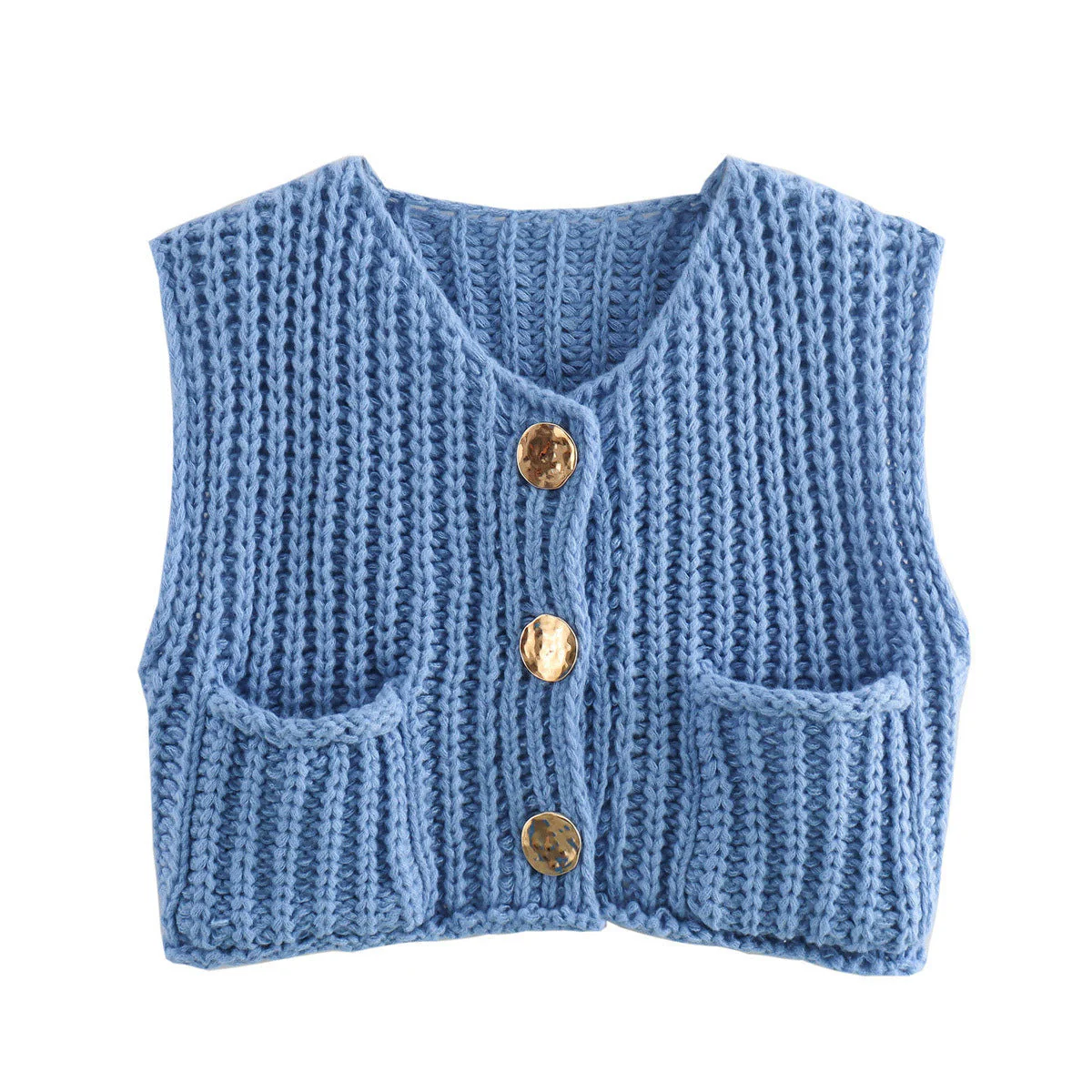 Women's Sleeveless Knitted Vest with Pockets, Comfortable Fit Sweater Vest for Casual and Formal Wear - Image 16