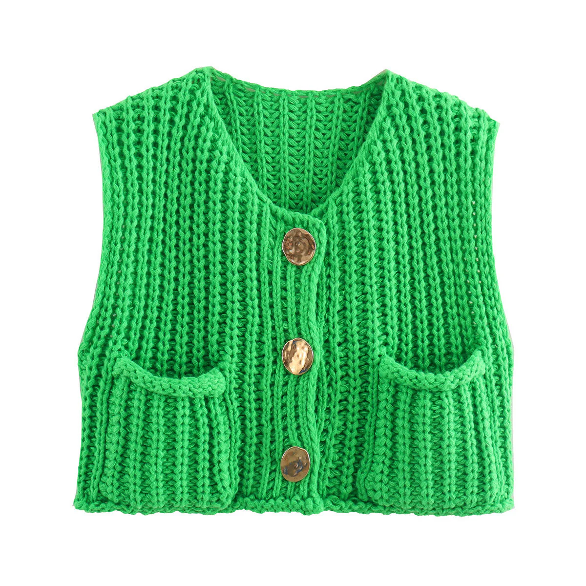 Women's Sleeveless Knitted Vest with Pockets, Comfortable Fit Sweater Vest for Casual and Formal Wear - Image 7