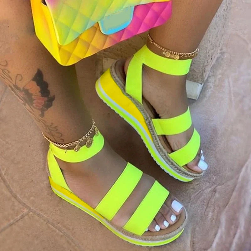 Women's Strap Cross Wedge Sandals, Breathable Lightweight Summer Footwear with Round Cup Shape, Non-Slip TPR Sole - Image 11