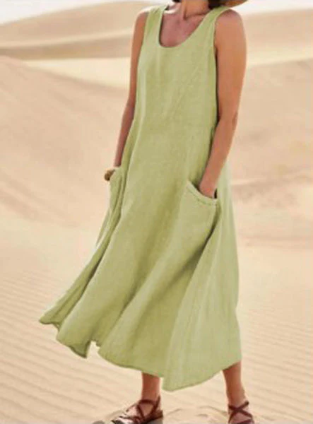 Womens Summer Dress with Pockets, Casual Knee-Length Cotton Dress for Everyday Comfort and Style - Image 12