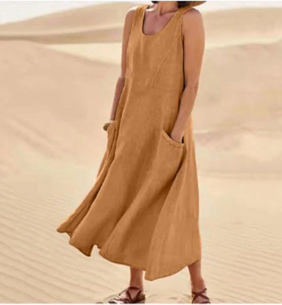 Womens Summer Dress with Pockets, Casual Knee-Length Cotton Dress for Everyday Comfort and Style - Image 15