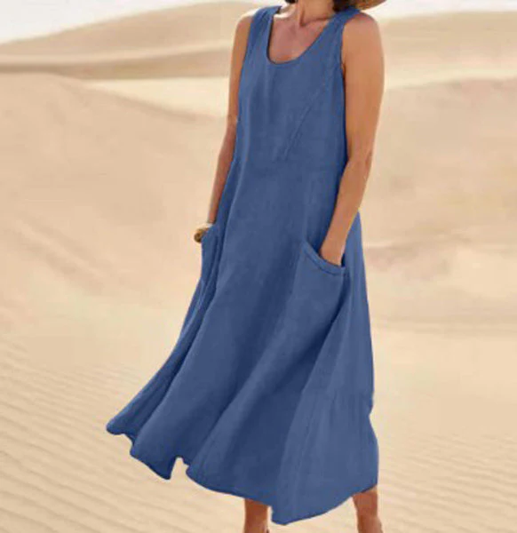 Womens Summer Dress with Pockets, Casual Knee-Length Cotton Dress for Everyday Comfort and Style - Image 17