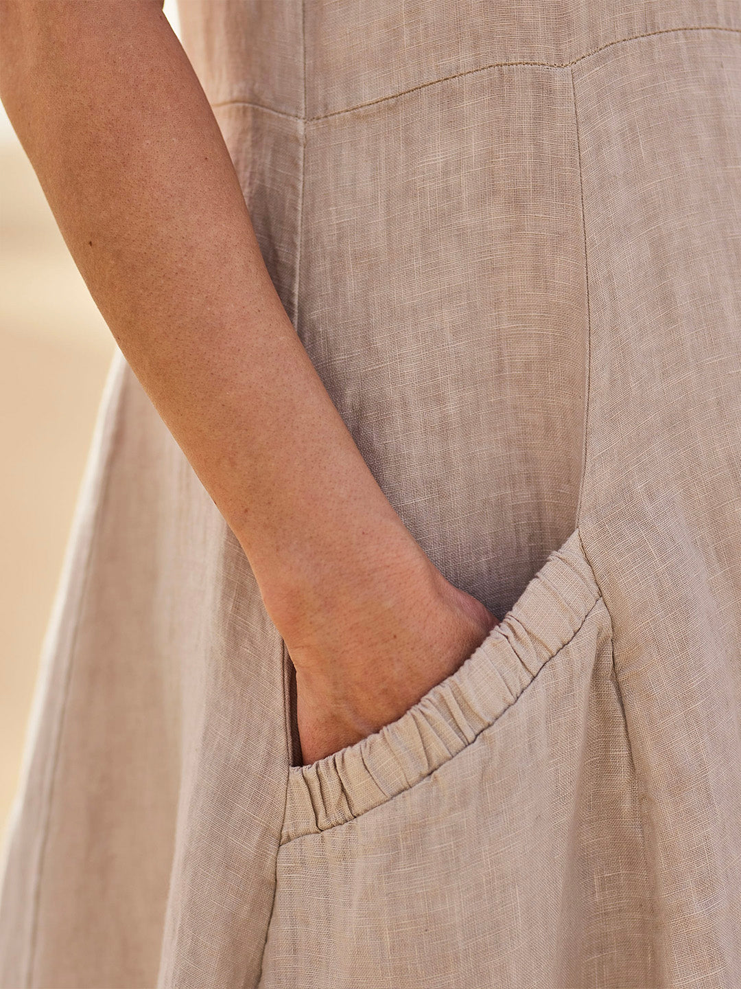 Womens Summer Dress with Pockets, Casual Knee-Length Cotton Dress for Everyday Comfort and Style - Image 3