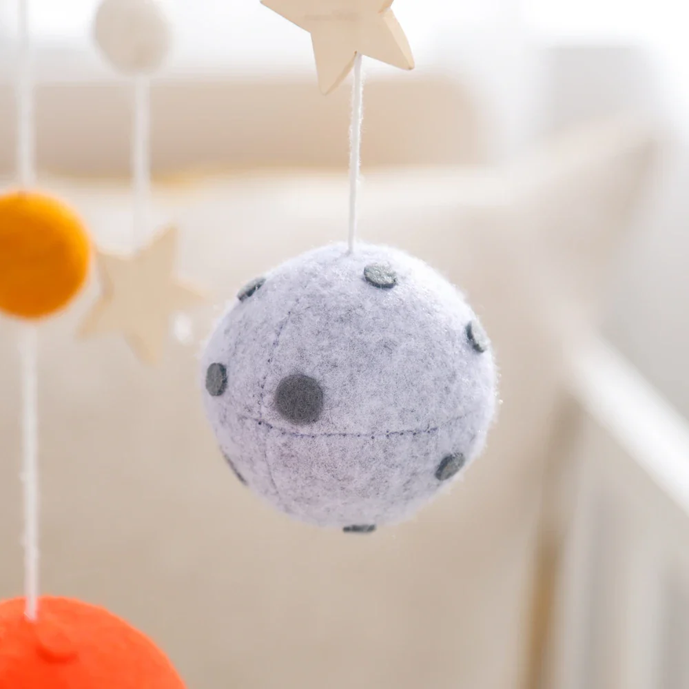 Wooden Rocket Crib Mobile Newborn Sensory Toys Soothing - Image 15