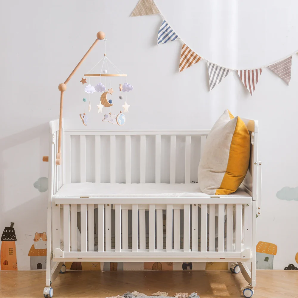 Wooden Rocket Crib Mobile Newborn Sensory Toys Soothing - Image 18