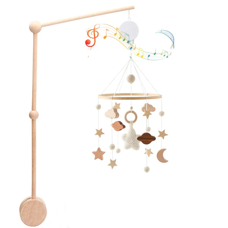 Wooden Baby Mobile Natural Wood Newborn Crib Mobile 0-12 Months Nursery Decor Newborn Gift 2025 Soothing Music - Image 8