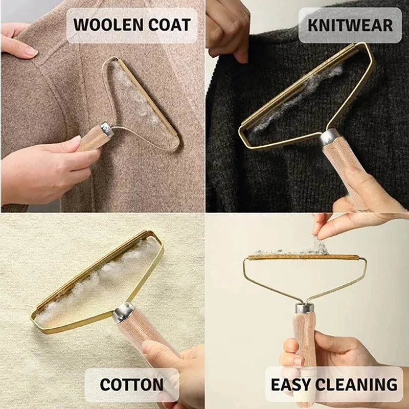 Wooden Brush Portable Lint Remover Pet Hair Cleaning Tool - Image 3