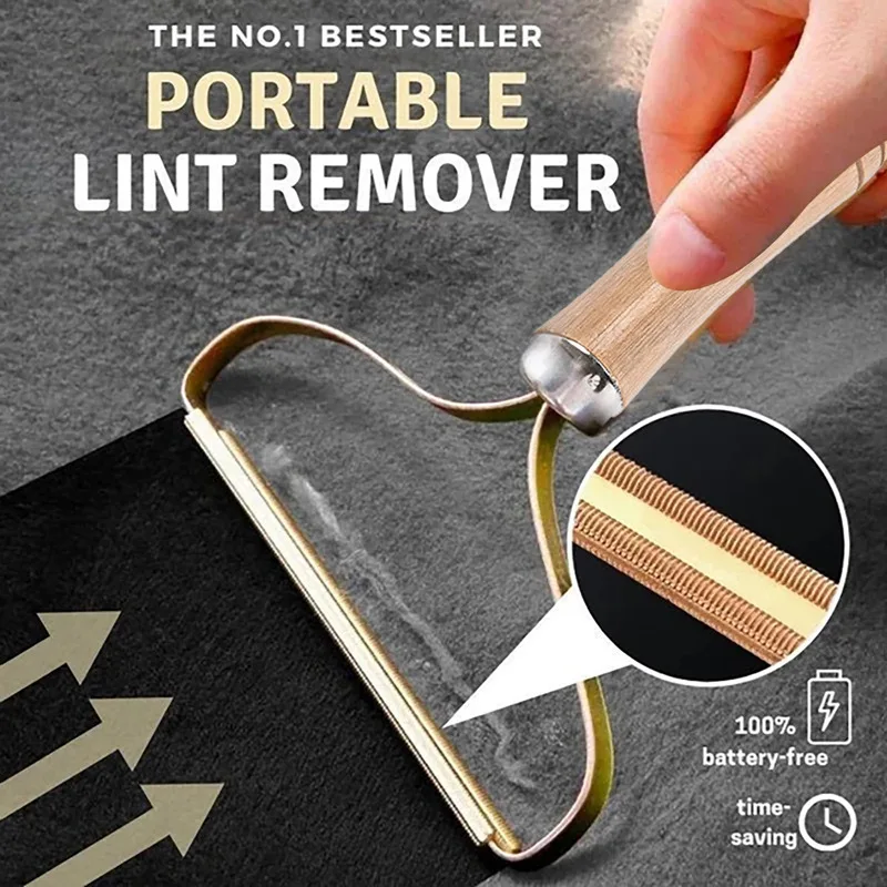 Wooden Brush Portable Lint Remover Pet Hair Cleaning Tool - Image 4