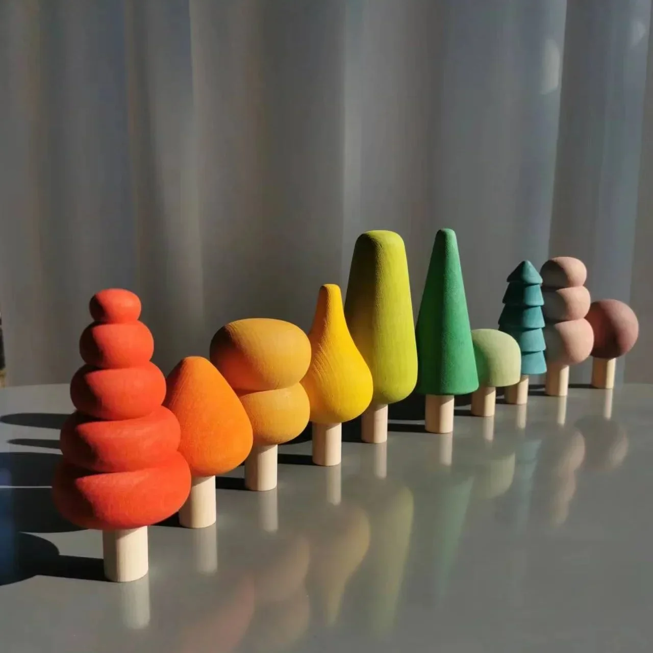 Wooden Building Blocks Pastel Nordic Stacking Play Set Fall 2025 Eco Friendly Imaginative Play Gift - Image 2