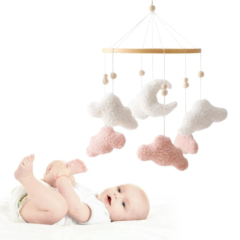 Wooden Crib Mobile Felt Bear Musical Newborn Sensory Toys - Image 25