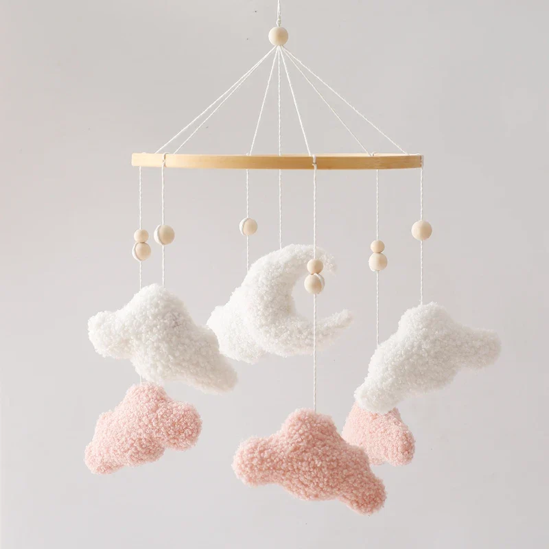 Wooden Crib Mobile Felt Bear Musical Newborn Sensory Toys - Image 30