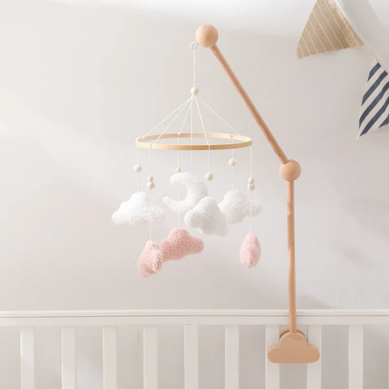 Wooden Crib Mobile Felt Bear Musical Newborn Sensory Toys - Image 34