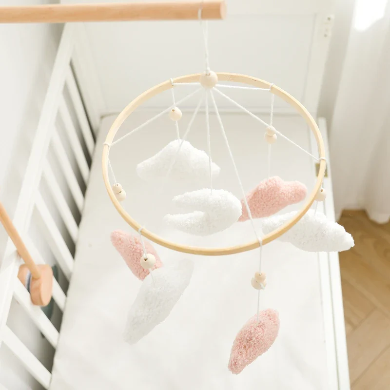 Wooden Crib Mobile Felt Bear Musical Newborn Sensory Toys - Image 35