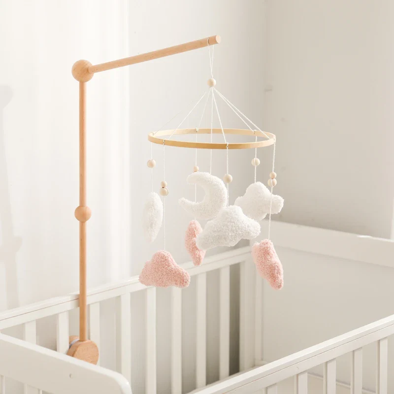 Wooden Crib Mobile Felt Bear Musical Newborn Sensory Toys - Image 39