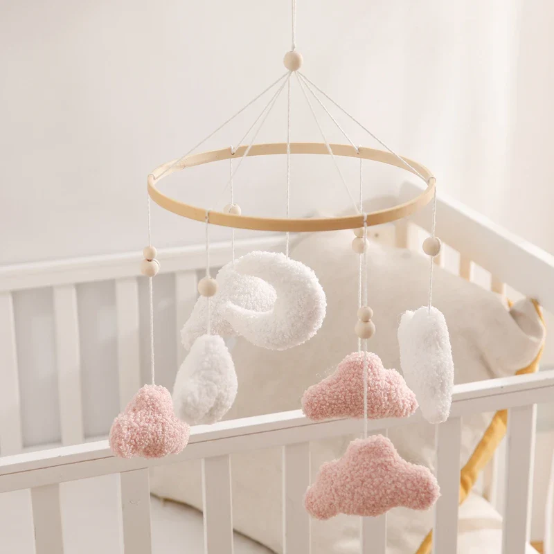 Wooden Crib Mobile Felt Bear Musical Newborn Sensory Toys - Image 41