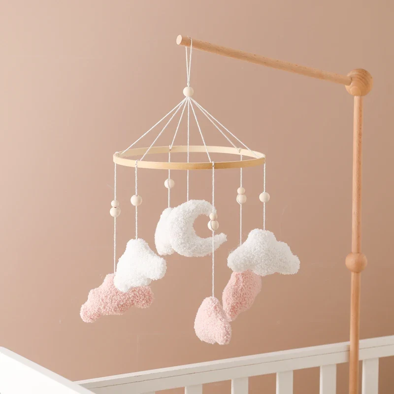 Wooden Crib Mobile Felt Bear Musical Newborn Sensory Toys - Image 42
