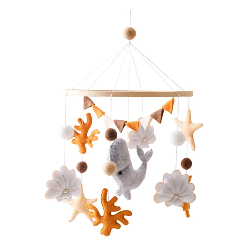 Wooden Crib Mobile Felt Bear Musical Newborn Sensory Toys - Image 62