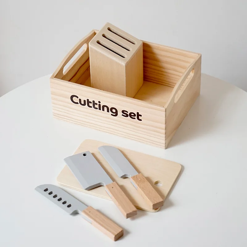 Wooden Kids Kitchen Playset with Cutting Food Accessories - Fruits, Vegetables & Bakery Toys - Image 10