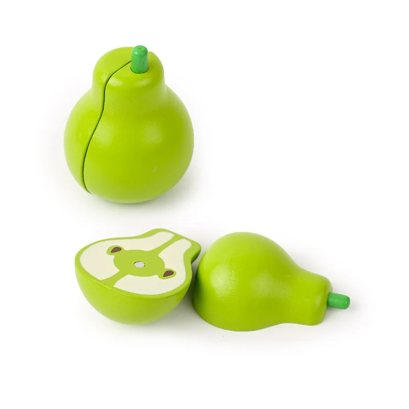Wooden Kitchen Pretend Play Set - Montessori Cutting Fruits & Vegetables Toy for Kids - Image 3