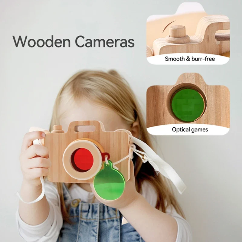 Wooden Montessori Camera Toy for Babies, BPA-Free, Safe Outdoor Gift for Toddlers, Encourages Creative Play and Skill Development - Image 4