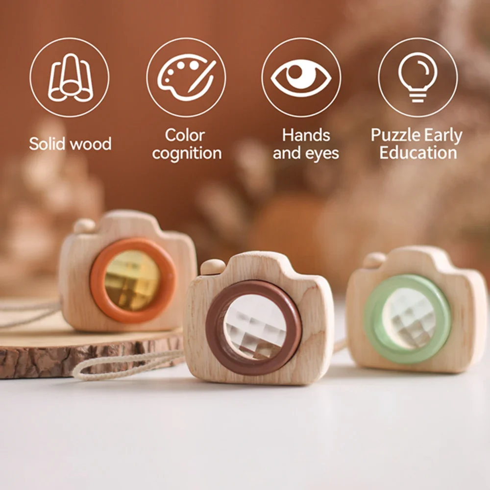 Wooden Montessori Camera Toy for Kids, BPA Free, Lightweight, Sensory Play Gift for Toddlers and Young Children - Image 4