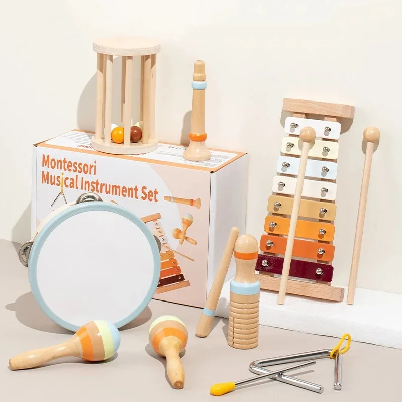 Wooden Montessori Musical Instrument Set for Toddlers - Professionally Tuned Xylophone, Maracas & More - Educational Gift for Preschool Kids - Image 2