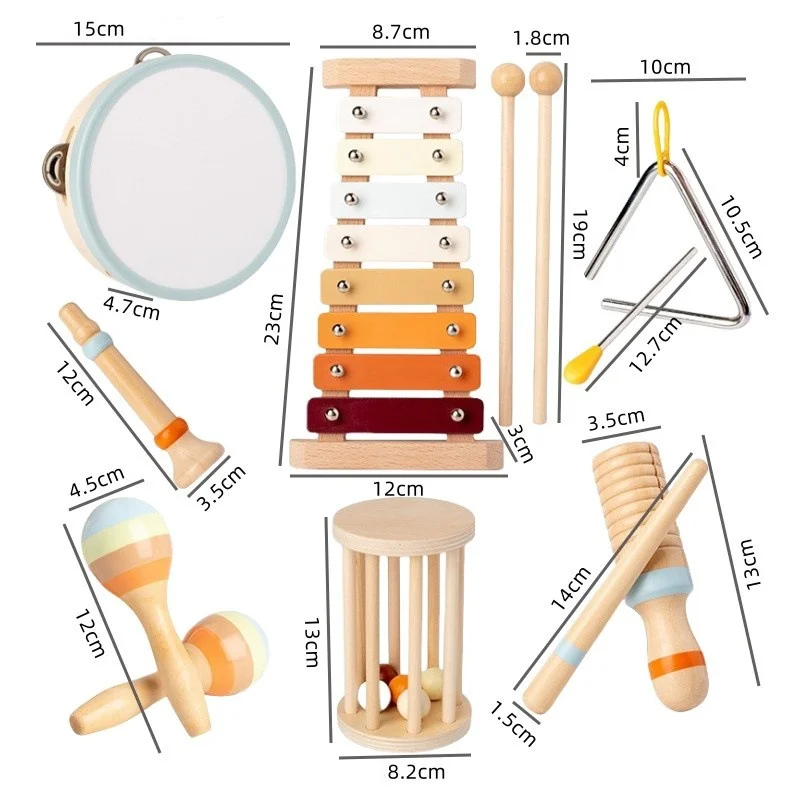 Wooden Montessori Musical Instrument Set for Toddlers - Professionally Tuned Xylophone, Maracas & More - Educational Gift for Preschool Kids - Image 4