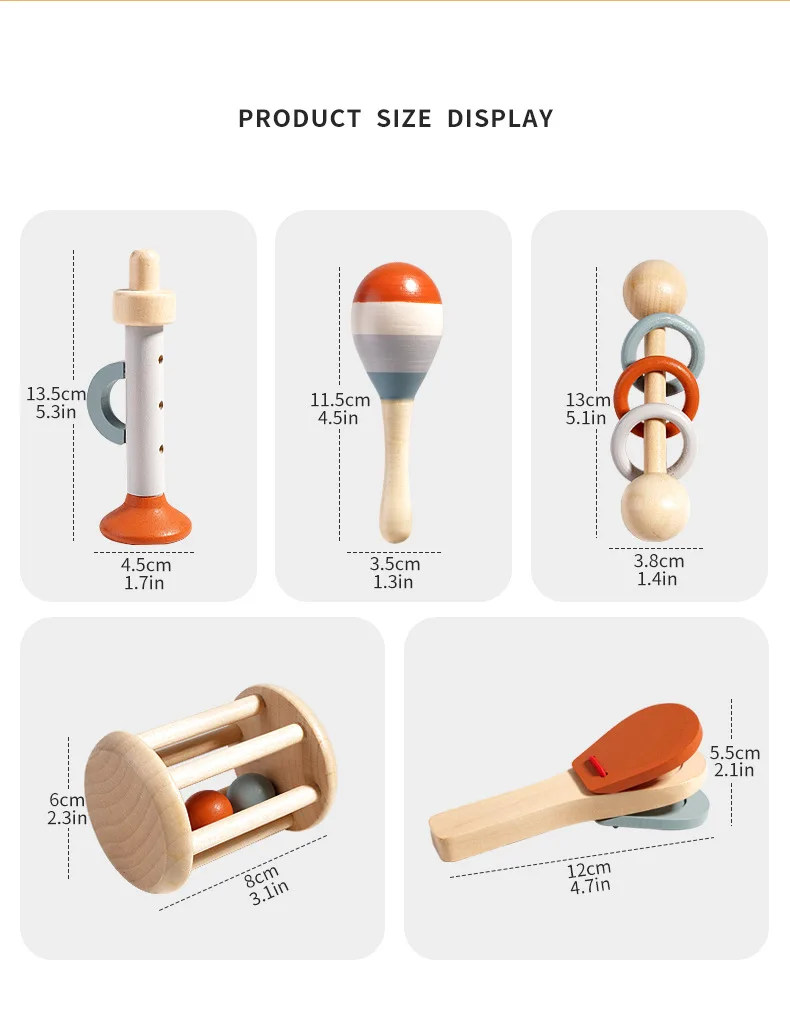 Wooden Montessori Musical Instrument Set for Toddlers - Professionally Tuned Xylophone, Maracas & More - Educational Gift for Preschool Kids - Image 6