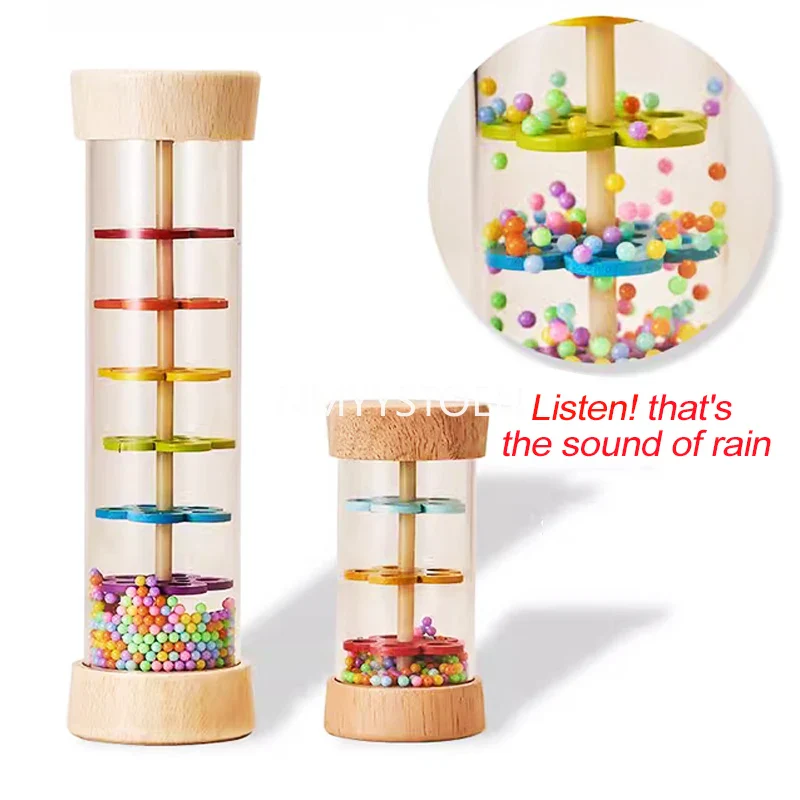 Wooden Rain Sound Pipe Toy - Fun Hourglass Music Shaker for Infants, Early Education Gift, Engaging Simulation Rain Sounds - Image 2