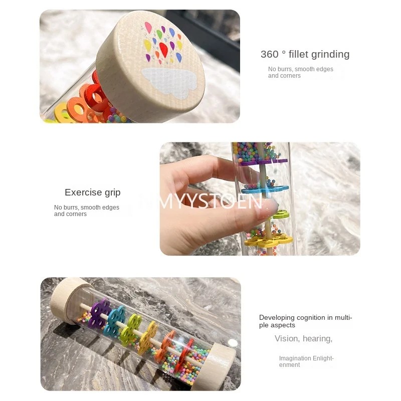 Wooden Rain Sound Pipe Toy - Fun Hourglass Music Shaker for Infants, Early Education Gift, Engaging Simulation Rain Sounds - Image 3