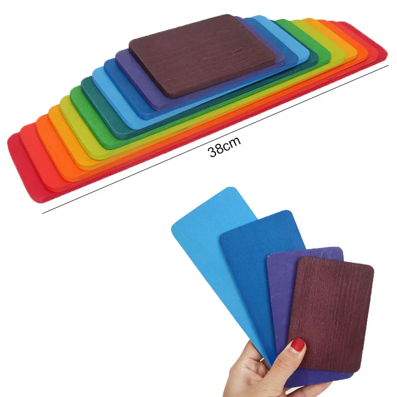 Wooden Rainbow Blocks Montessori Stacking Toys Wood Building Blocks Back to School 2025 Educational STEM Gift - Image 27