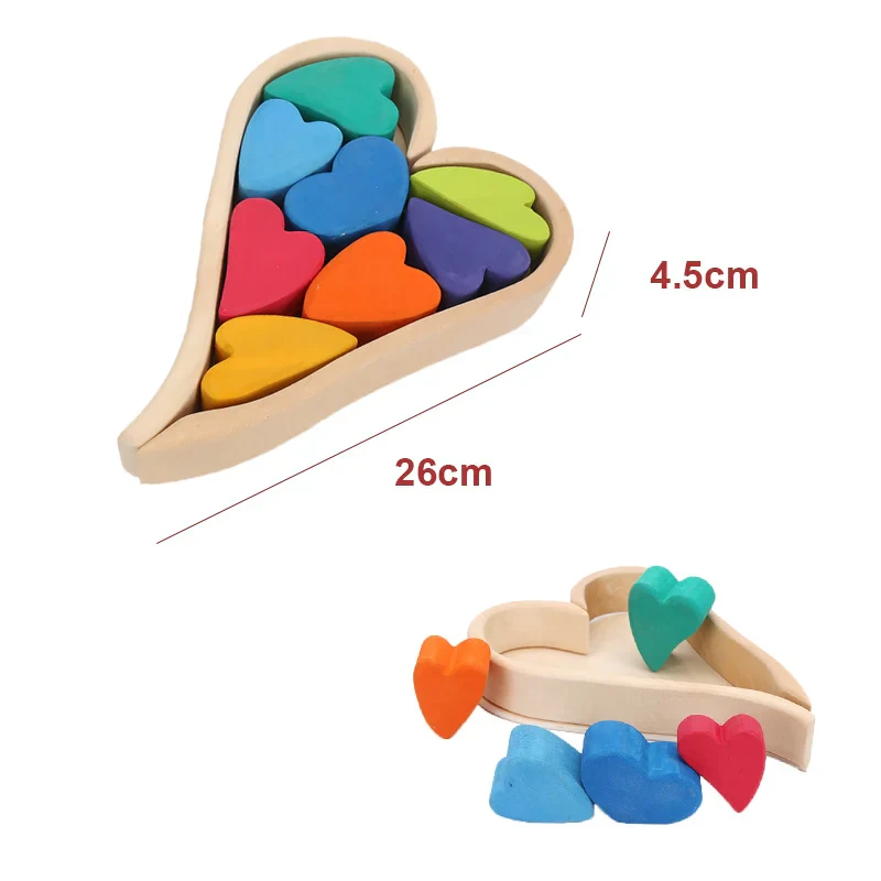 Wooden Rainbow Blocks Montessori Stacking Toys Wood Building Blocks Back to School 2025 Educational STEM Gift - Image 5
