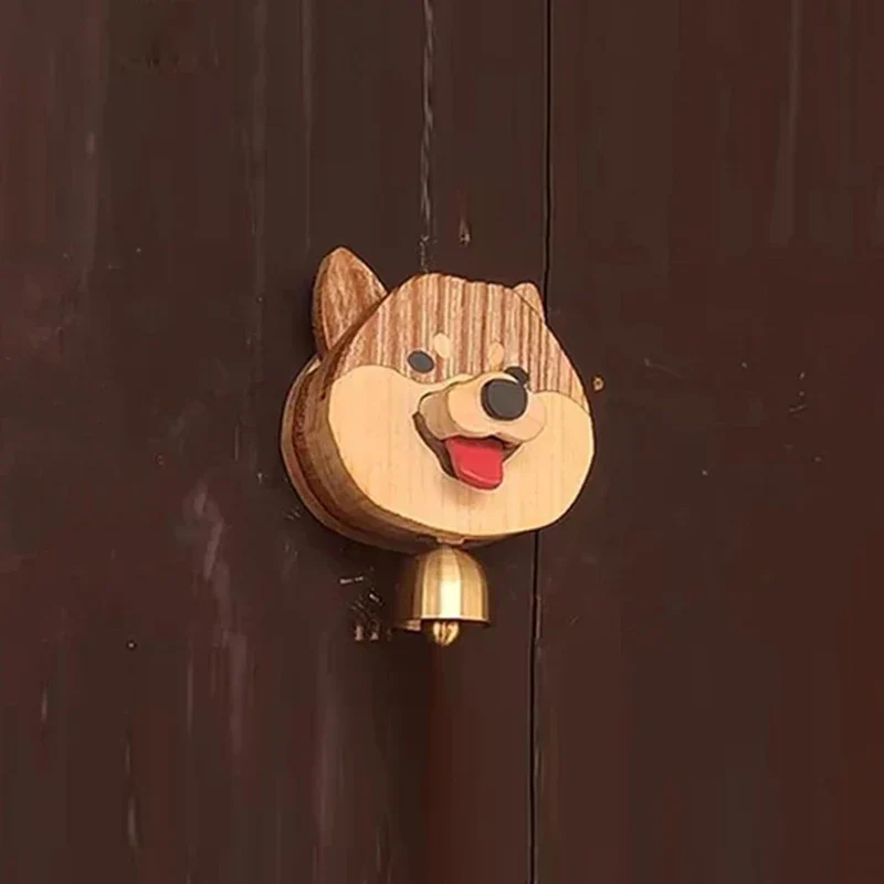 Wooden Shiba Inu Wind Chime Doorbell - Magnetic Shopkeepers Bell for Door Opening - Image 7