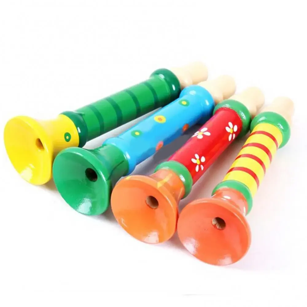 Wooden Trumpet Toy Horn Whistle - Musical Instrument for Kids, Early Educational Montessori Sound Training - Image 3