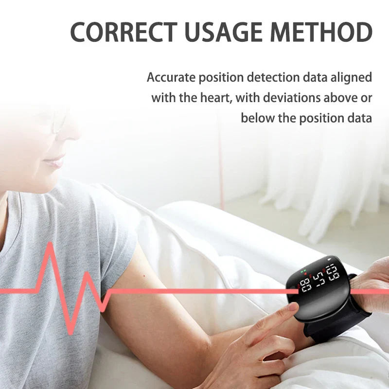 Wrist Blood Pressure Monitor Rechargeable Smart Touch LCD Voice Tonometer Home Health Fall 2025 Accurate Heart Rate - Image 2