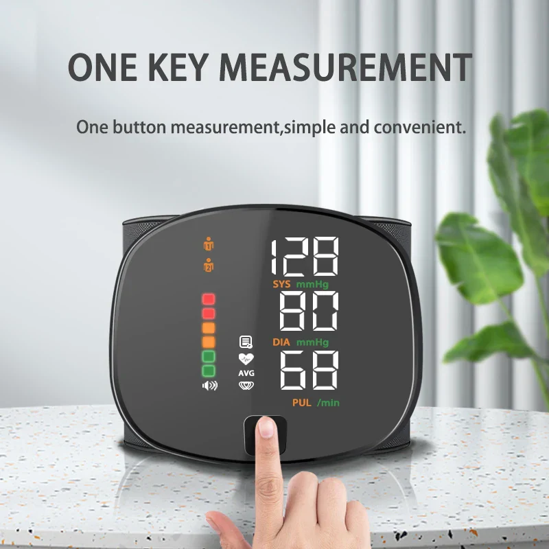 Wrist Blood Pressure Monitor Rechargeable Smart Touch LCD Voice Tonometer Home Health Fall 2025 Accurate Heart Rate - Image 4