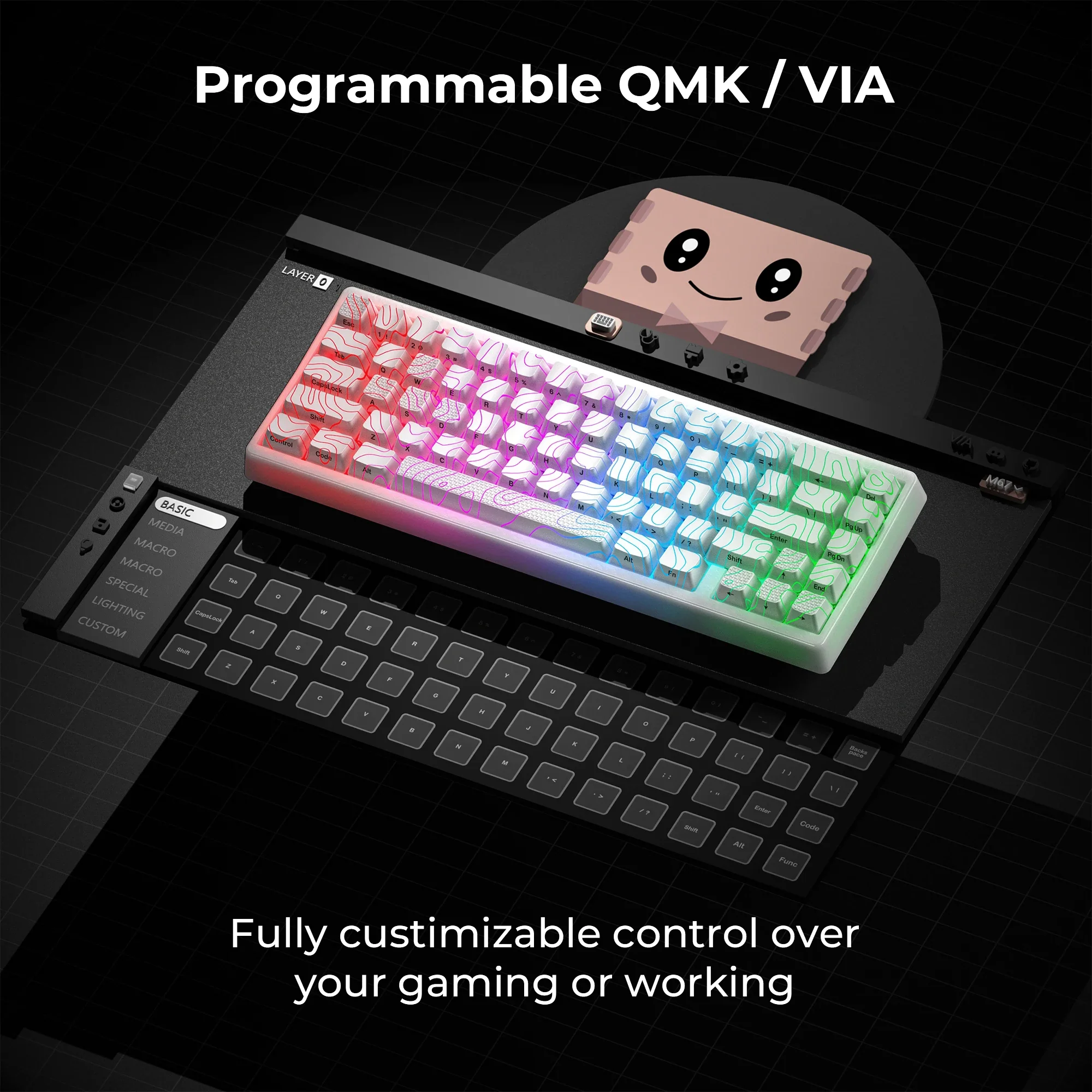 Mechanical Keyboard M67 67 Key Gasket Hot Swappable RGB - Image 3