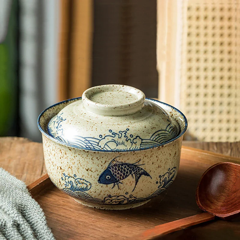 Instant Ramen Bowl With Lid Porcelain Large Capacity - Image 4