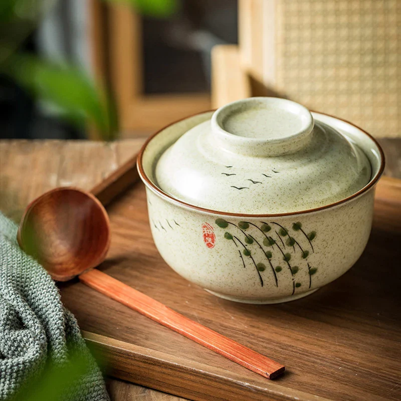 Instant Ramen Bowl With Lid Porcelain Large Capacity - Image 5