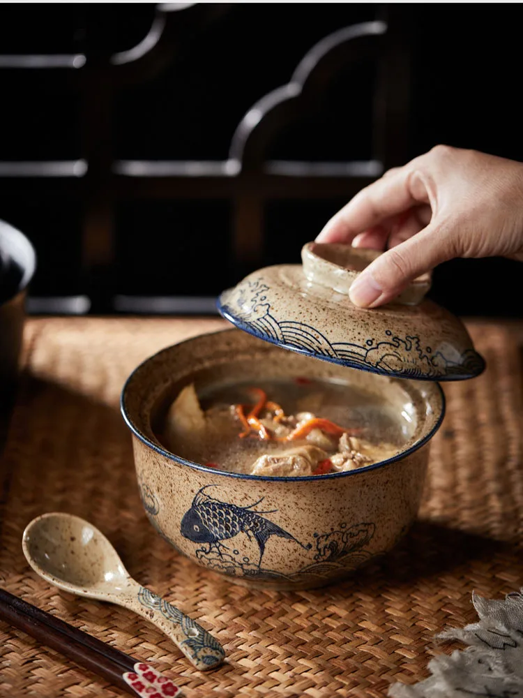 Instant Ramen Bowl With Lid Porcelain Large Capacity - Image 7